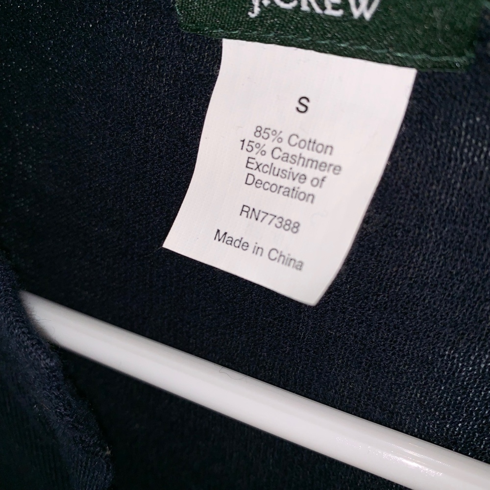 SOLD J Crew Navy Bouquet Cardigan Sweater S - Picture 5 of 6
